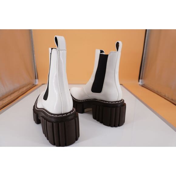 Stella McCartney Emilie Lug Wood Platform Chelsea Boot SZ 35 New White - Picture 7 of 11